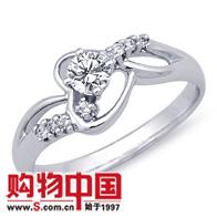 18K�׽�Ůʽ���κ�����ʯ��ָ(0.30����)