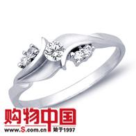 18K�׽�Ůʽ������ʯ��ָ(0.18����)