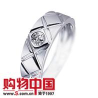 18K�׽���ʿ������ʯ��ָ(0.3����)