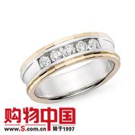 18K�׽�+õ���Բ����ʯ��ָ(0.25����)